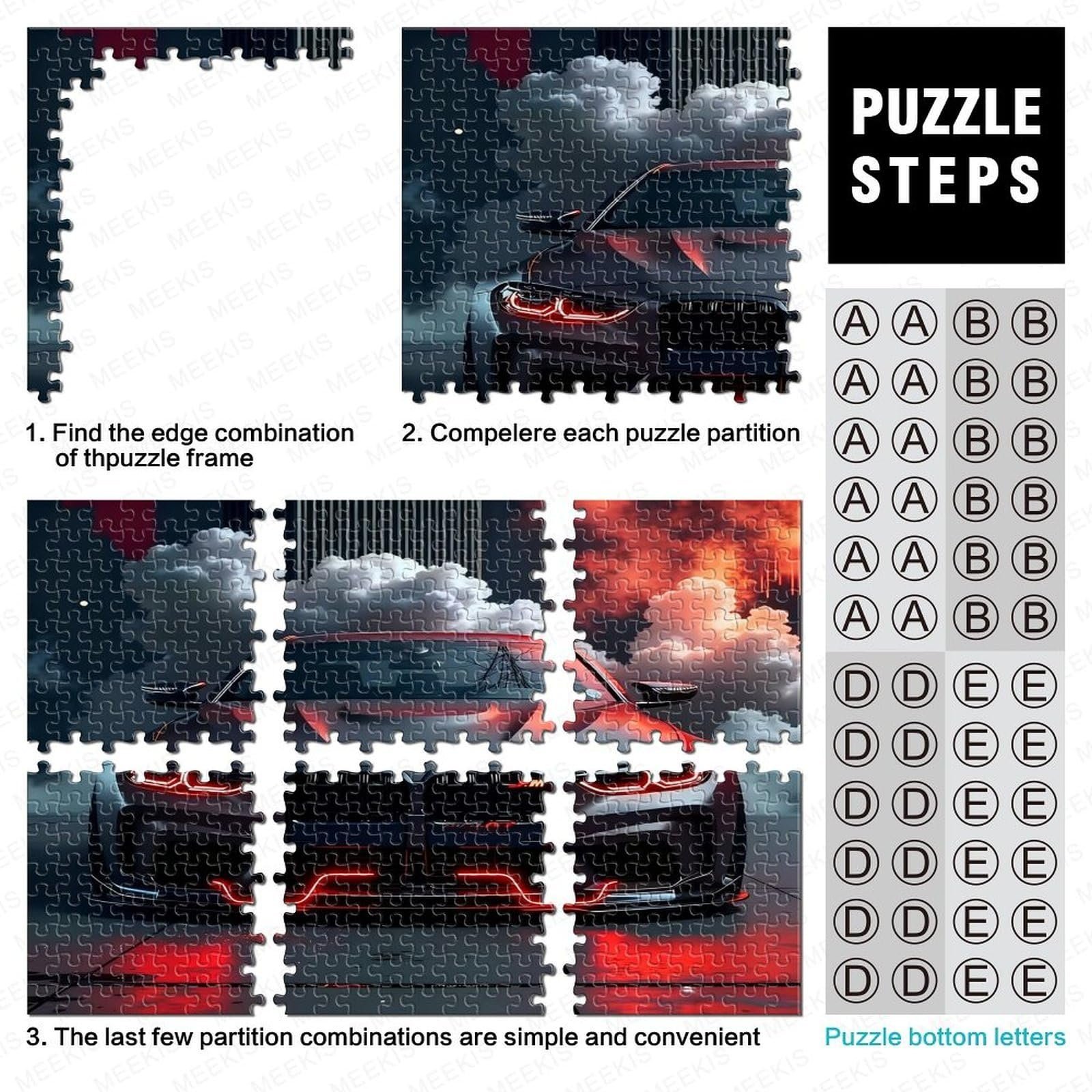 Пазл Красный спортивный автомобиль 1000 деталей 70 x 50 см красный, фото №4