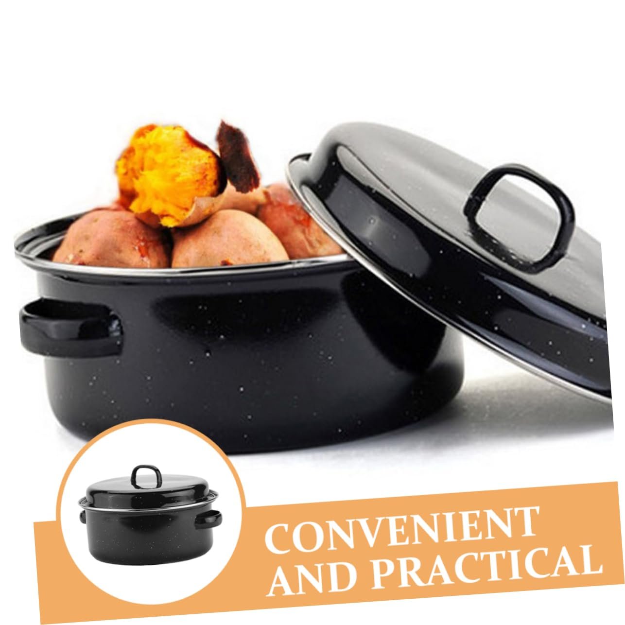 Сковорода-жаровня Multifunctional з подвійними ручками та кришкою, фото №7 Сковорода-жаровня Multifunctional з подвійними ручками та кришкою, фото №7