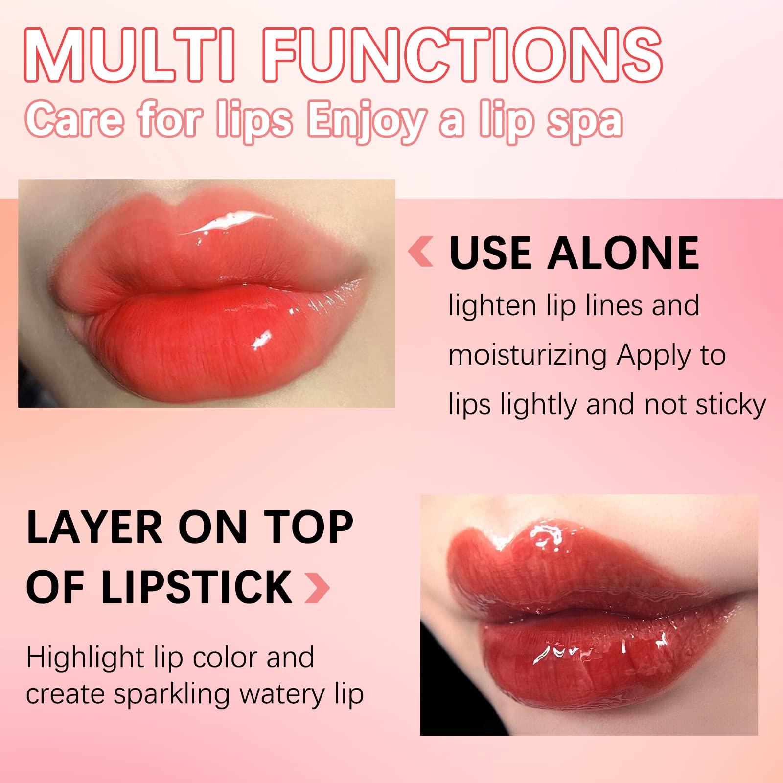 Блеск для губ Lips light увлажняющий объёмный стойкий питательный масло для губ с большой кистью глянцевый праймер (розово-коричневый), фото №5