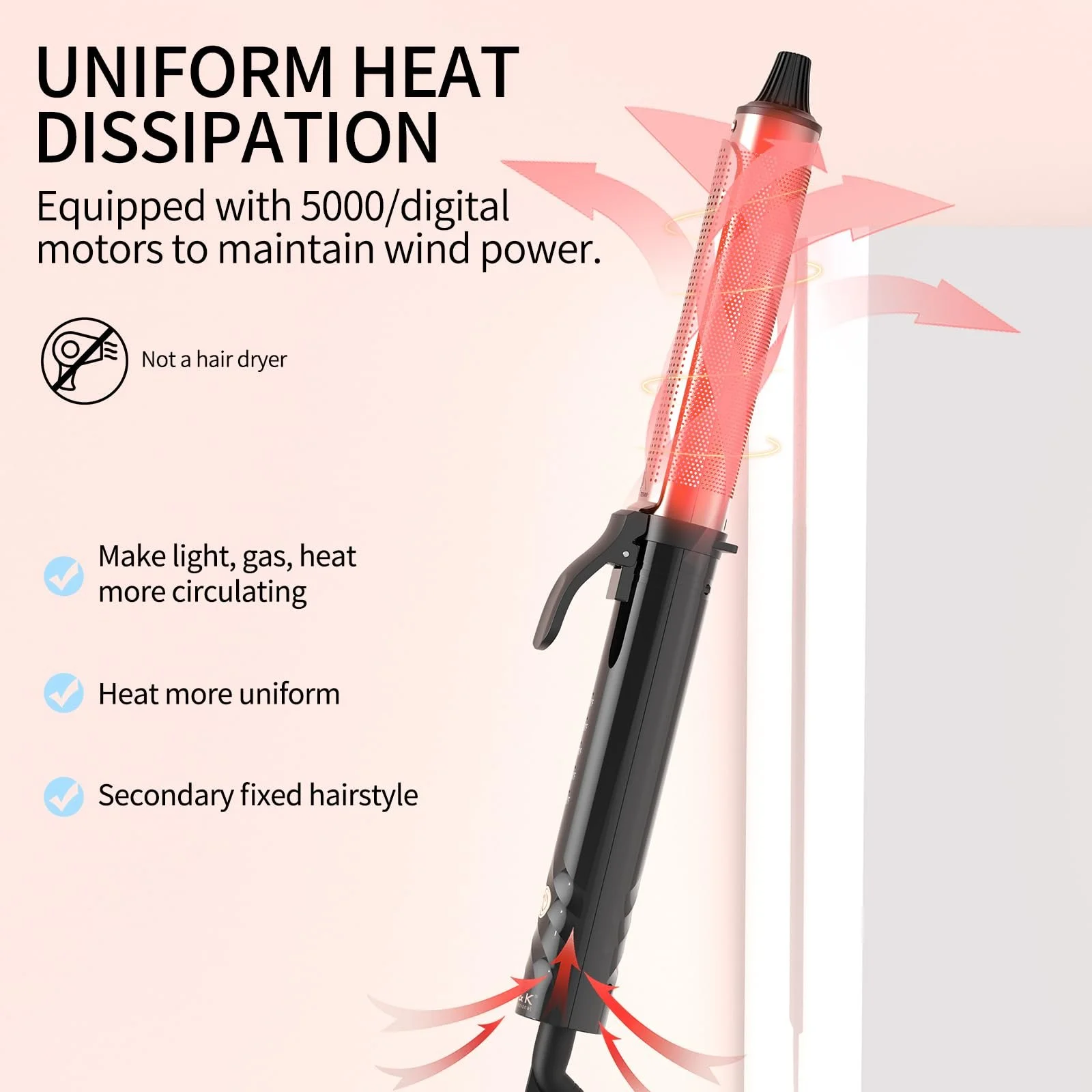 Инфракрасная плойка K&K Professional 32 мм 230°C розовое золото, фото №3 Инфракрасная плойка K&K Professional 32 мм 230°C розовое золото, фото №3