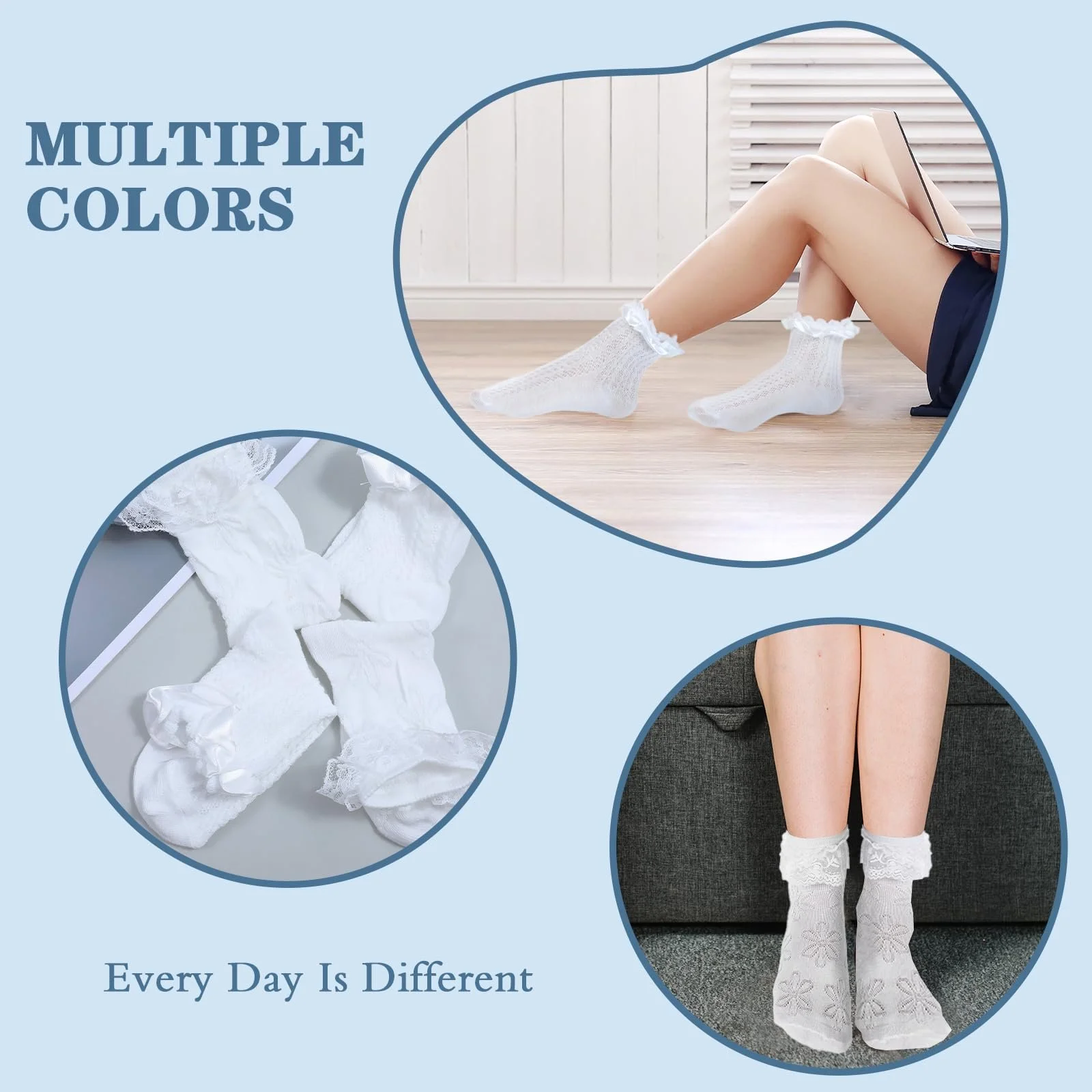 Кружевные носки с оборками, 2 пары, белые носки с оборками, милые мягкие хлопковые носки, белые носки с оборками, милые балетные носки для девочек, фото №4