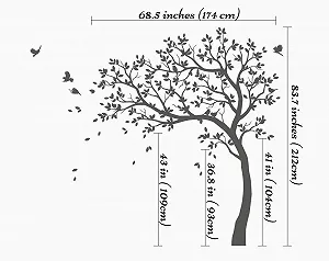 Наклейка на стіну Large Tree KW032 Brown Lime Green Turquoise synthetic.ua - Фото 1