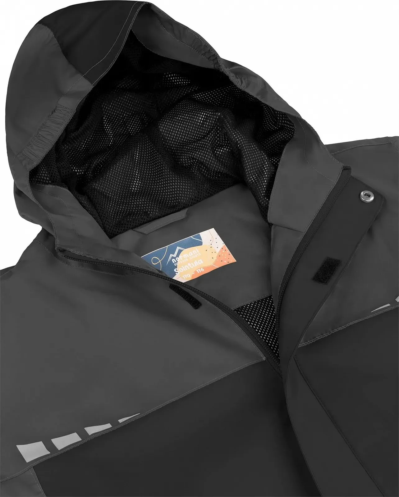 Сверхлегкая детская дождевая куртка Normani Водонепроницаемая переходная куртка с капюшоном Без подкладки Летняя куртка унисекс Дышащая куртка для активного отдыха, фото №3