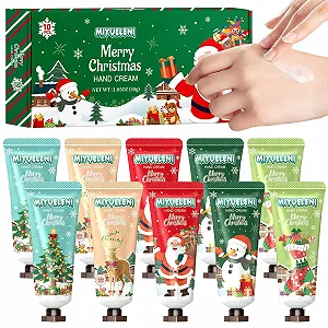 Набор кремов для рук 10 шт Рождественский набор мини-кремов для рук Рождественский подарочный набор кремов для рук Увлажняющий крем для рук Рождественские подарки Мелкие предметы для Адвент-календаря Женщинам - Фото 1