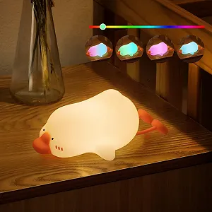 Нічник beek Гусак Силіконовий Акумуляторний Сенсорний LED з регулюванням яскравості Багатоколірний - Фото 1