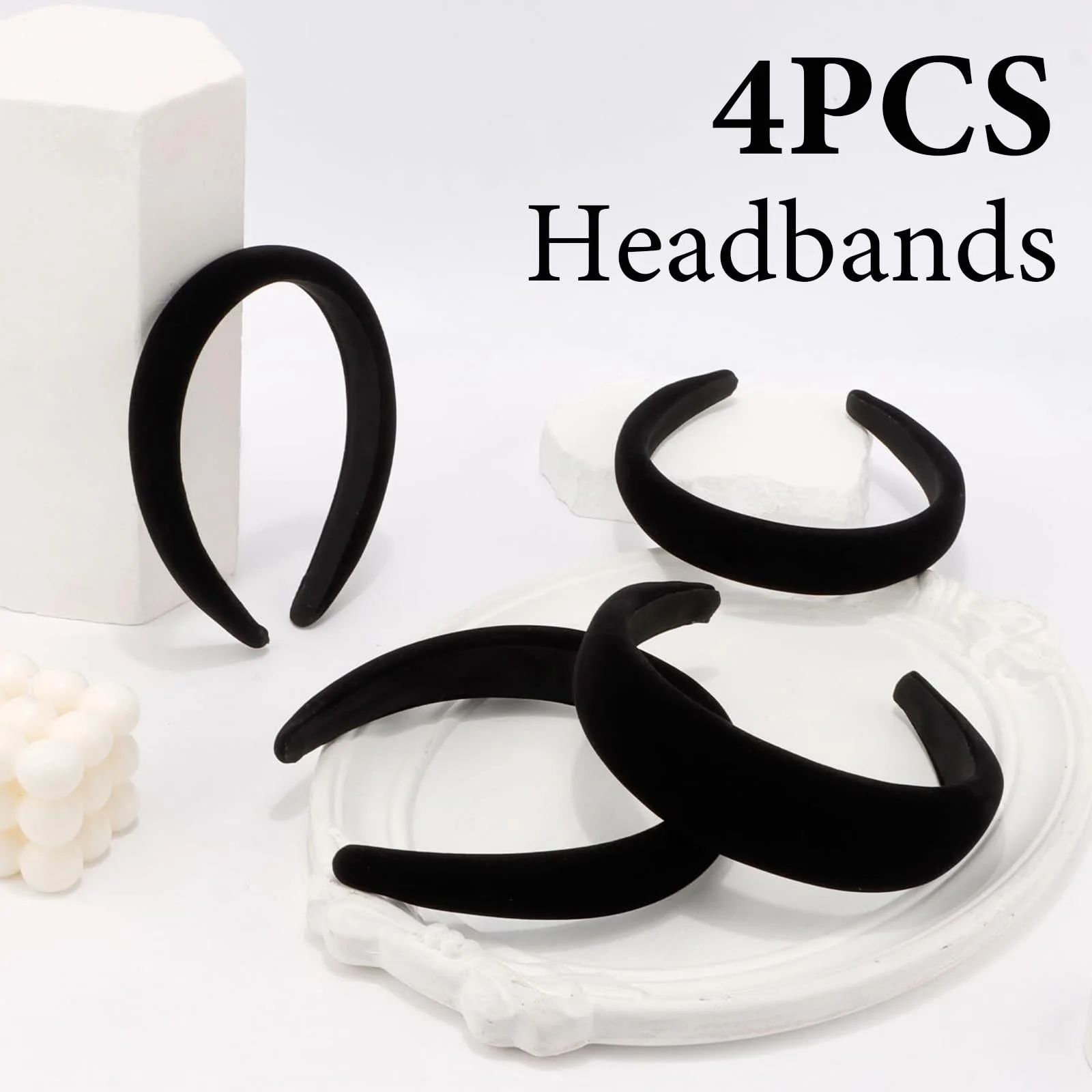 Набір оксамитових жіночих обручів для волосся 4 шт, фото №3 Набір оксамитових жіночих обручів для волосся 4 шт, фото №3