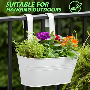 Кашпо металлические подвесные YedZen набор 4 шт 27,5 см белые synthetic.ua - Фото 1