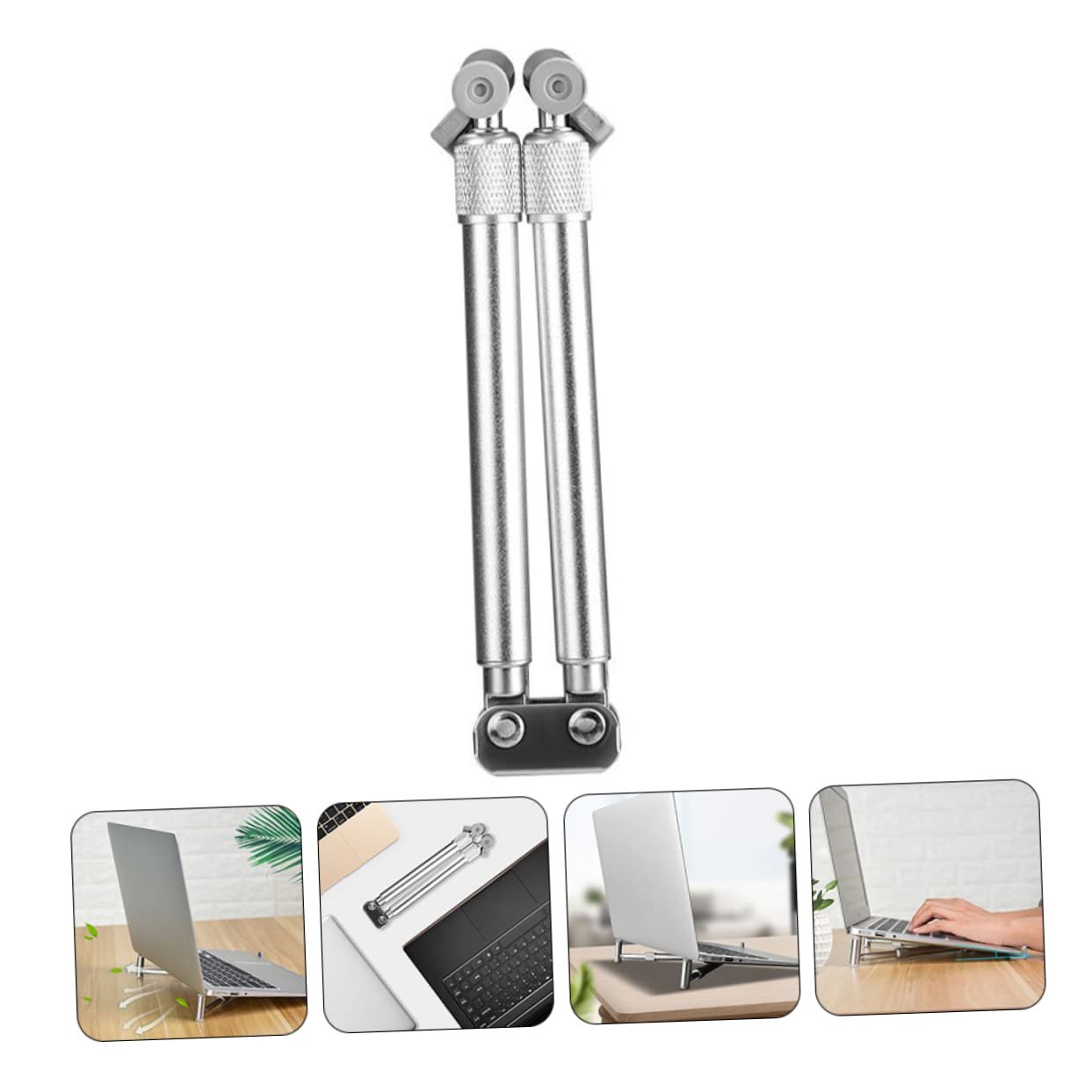 Підставка для ноутбука Tofficu Алюмінієвий сплав Регульована по висоті Складна Пружинна конструкція для кращого відведення тепла, фото №9