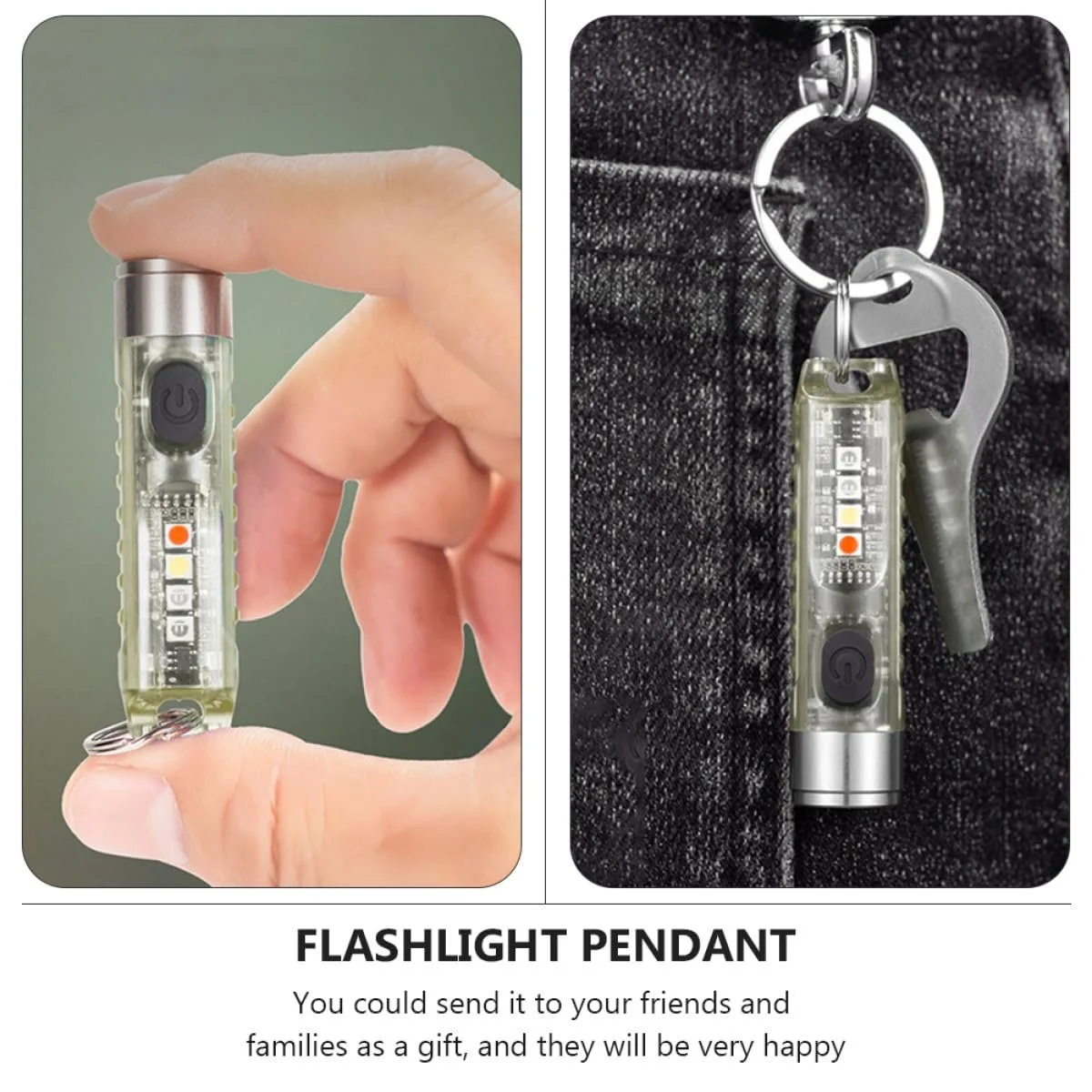 LED ліхтарик-брелок USB акумуляторний Маленький Портативний Кемпінговий Міцний Матеріал, фото №4
