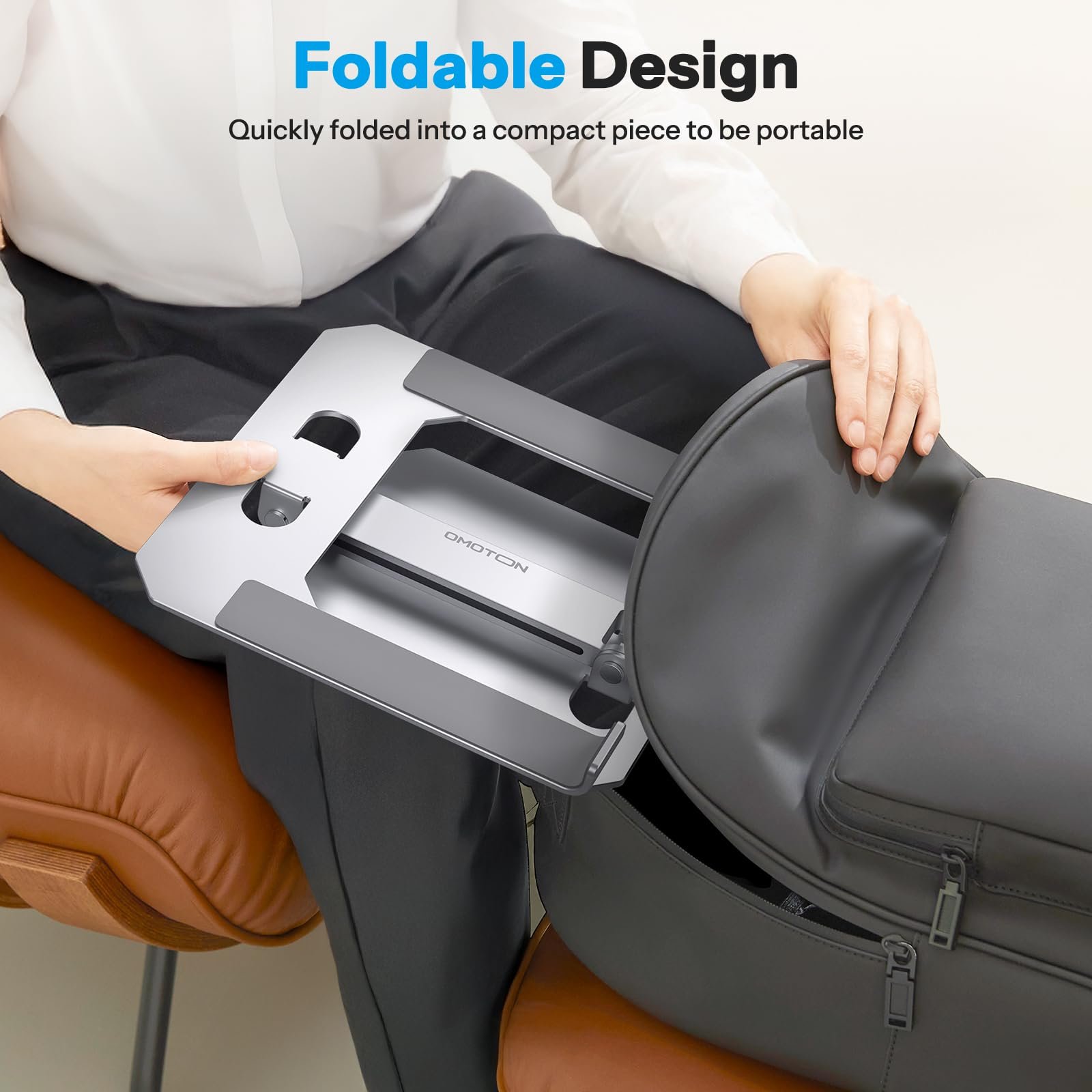 Підставка для ноутбука OMOTON Алюміній Регульована по висоті Сріблястий, фото №8