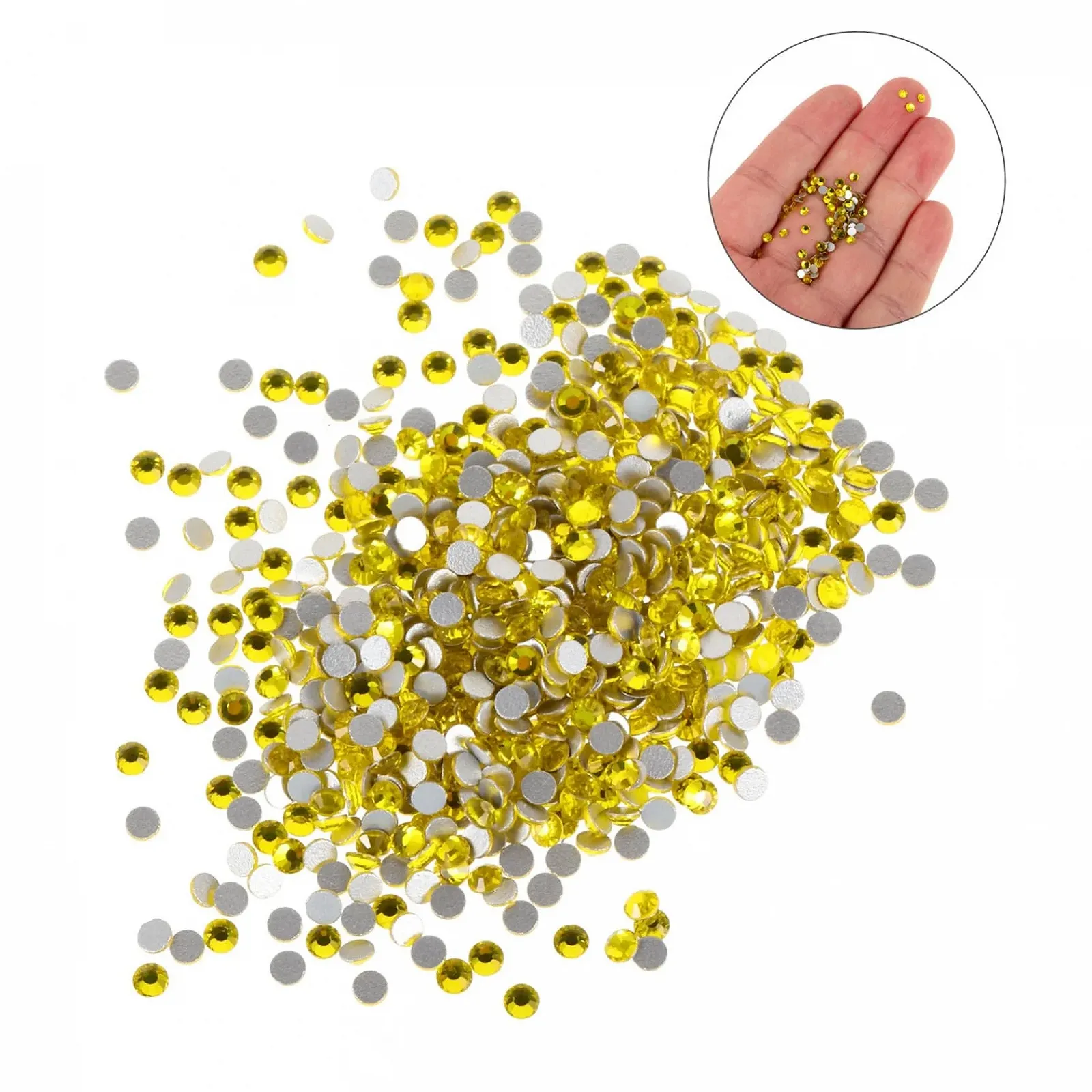 Кристаллы для ногтей COHEALI для акриловых ногтей, набор стеклянных страз 2880 шт. с плоским дном для рукоделия и декорирования, фото №7