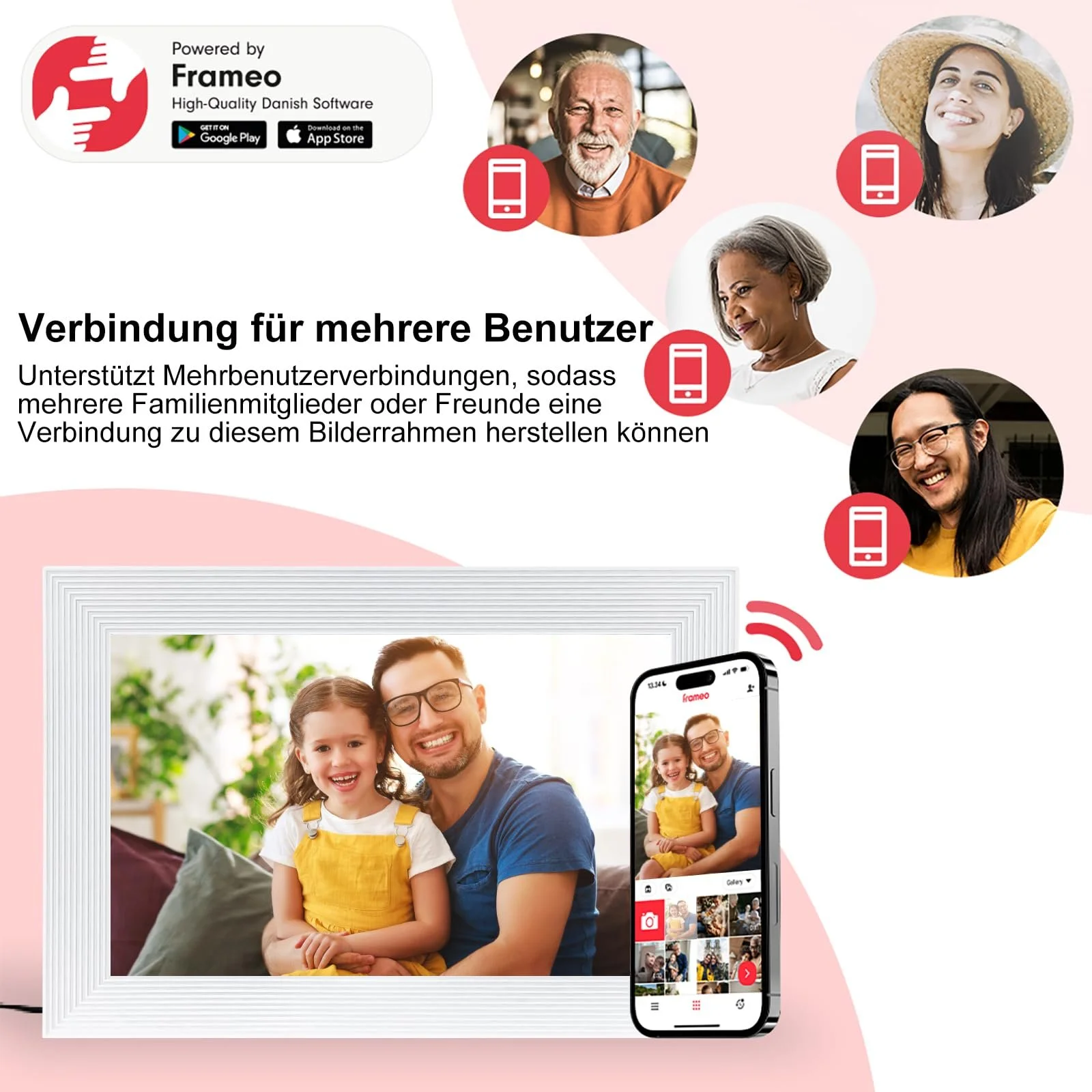 Цифровая фоторамка Frameo 10.1 дюйма IPS WiFi 32 GB White, фото №6