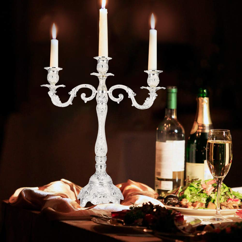 Подсвечник belupai 3-Arm Metal Candle Holder Серебряный, фото №3
