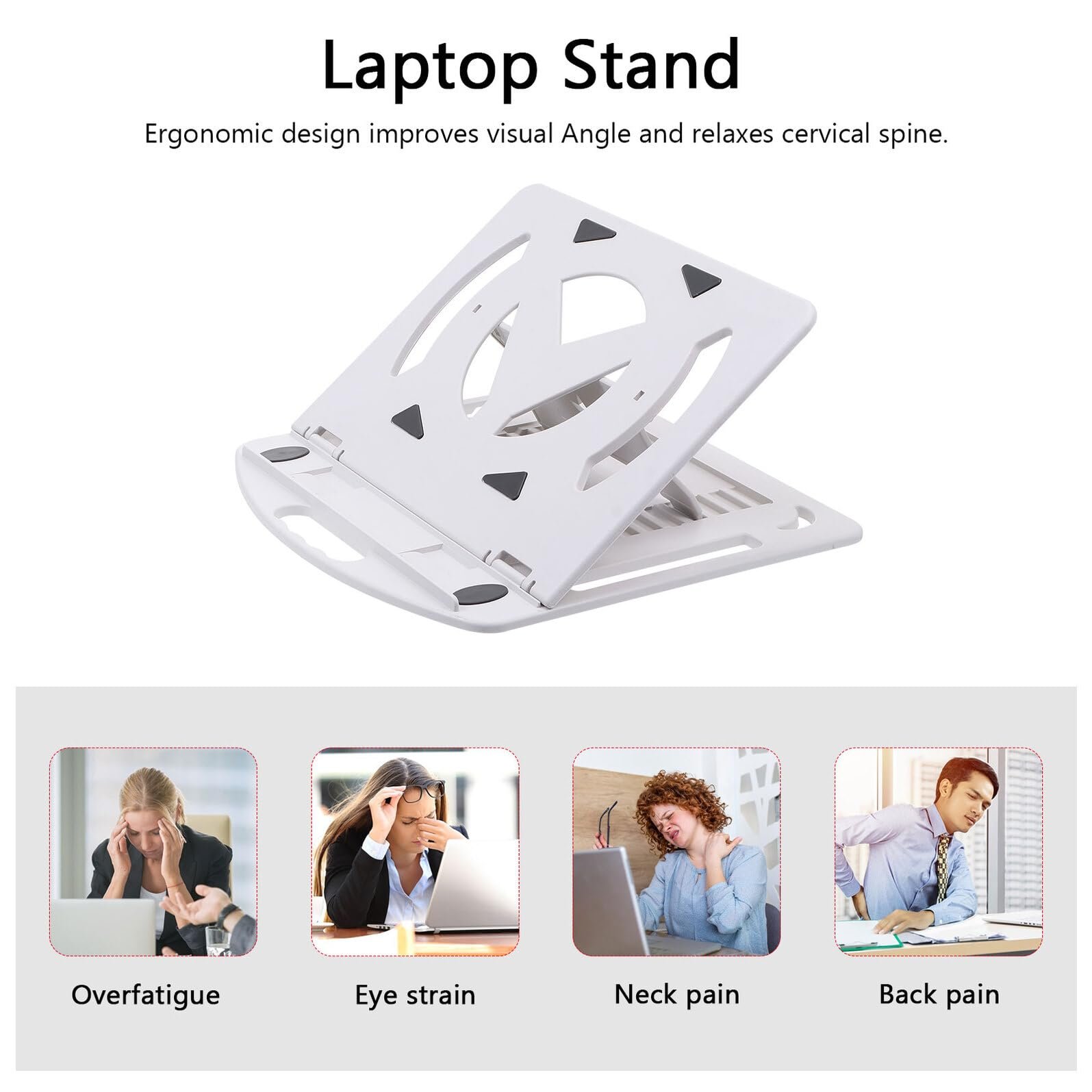 Подставка для ноутбука VANZACK Эргономичная с вращающимся кронштейном и увеличенным рассеиванием тепла Устойчивая компьютерная подставка с высокой грузоподъемностью Регулируемая настольная подставка Белая, фото №3