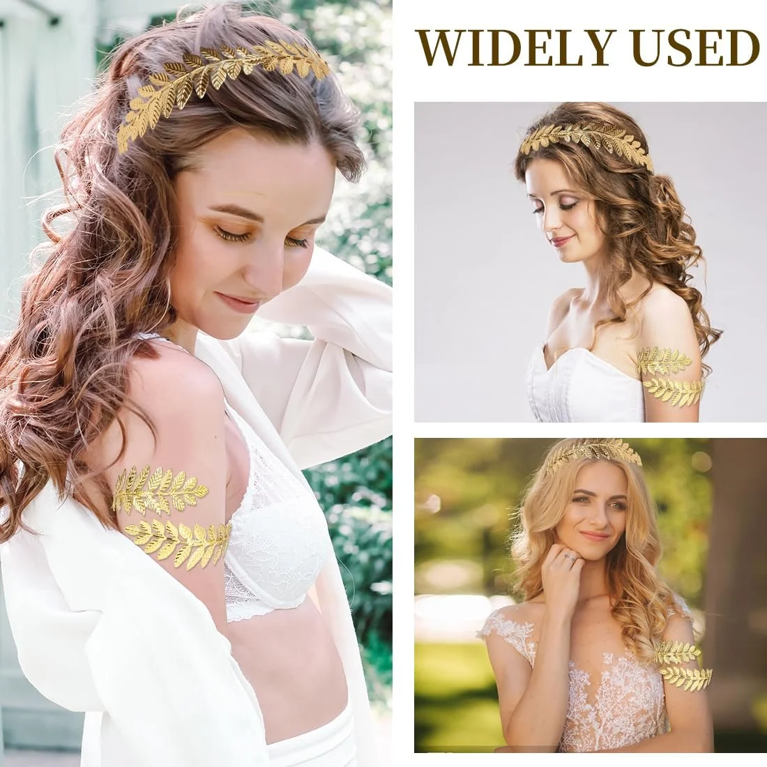 Обруч для волосся в стилі римської богині Золотий, фото №5