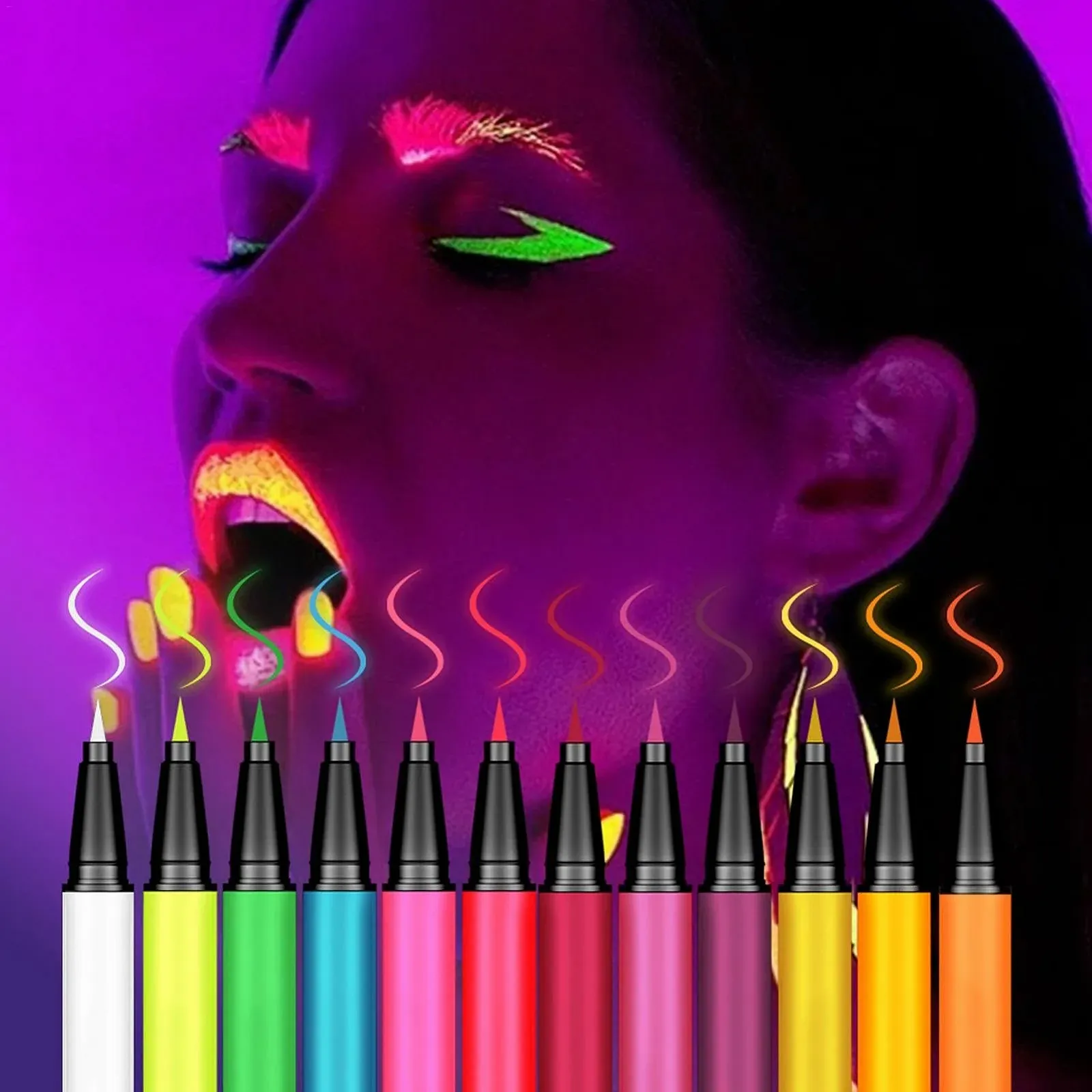 Eyeliner Aizuoni Festival Glitter Рідка Неоновий водостійка, фото №2