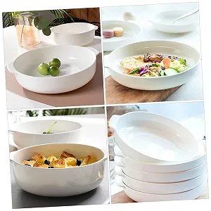 Керамическая форма для запекания INOOMP с двойной ручкой Белая synthetic.ua - Фото 1