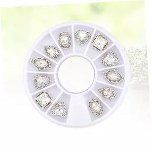 Стразы для ногтей Housoutil 12 сеток Декоративная поворотная пластина для акцентов для творческого маникюра. Аксессуары для гламурных ногтей и прочего synthetic.ua - Фото 1