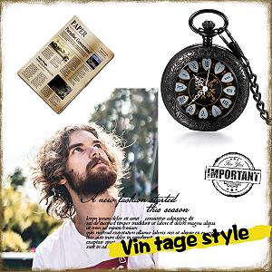 Годинник JewelryWe Retro Hand Winding Mechanical Pocket Watch Vintage Floral Pattern з римськими цифрами Чорний/Срібний synthetic.ua - Фото 1