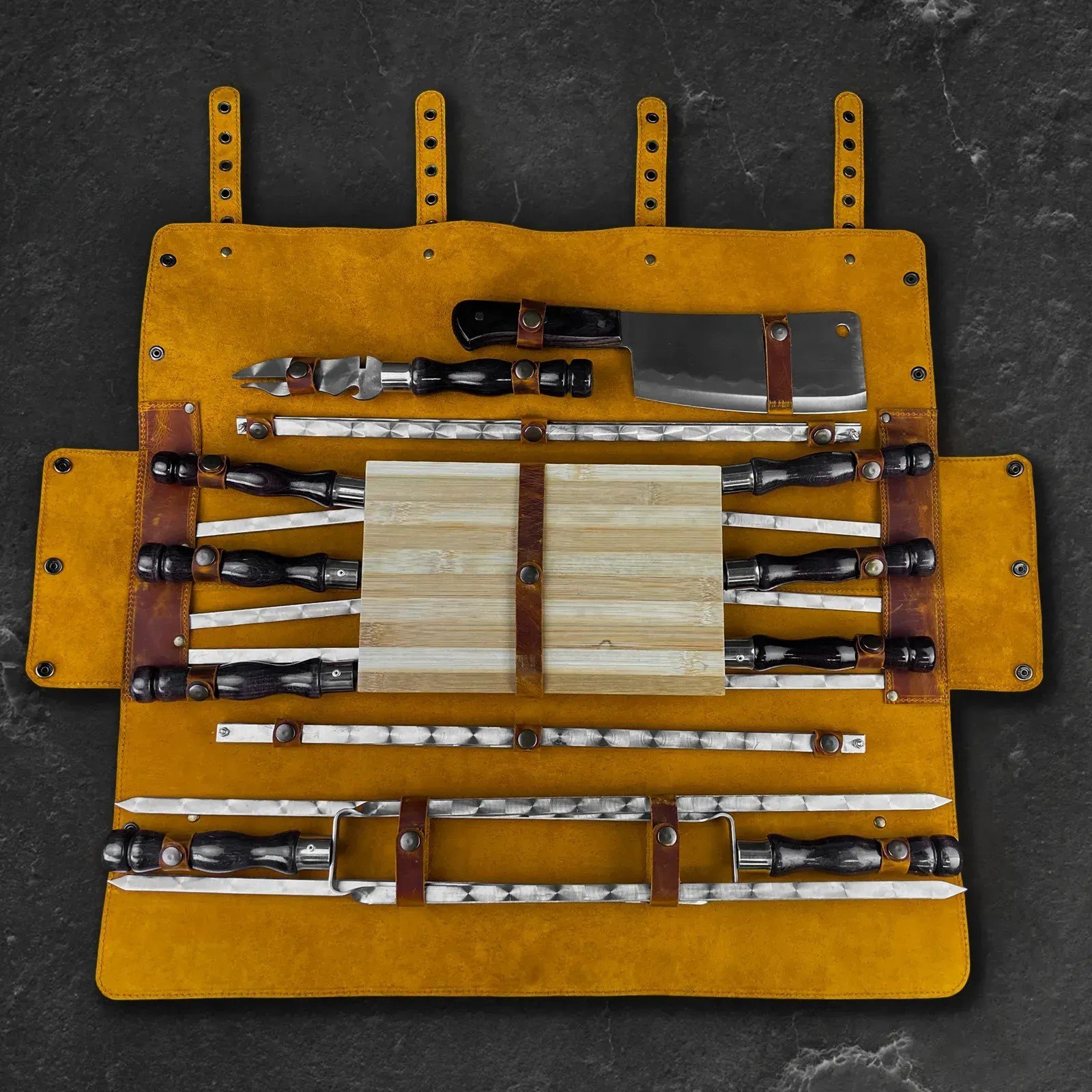 Набор шампуров "Тигнармэн" в кожаном кейсе 13 предметов, фото №2