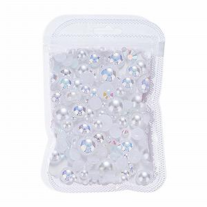 Напівкруглі перлини для нігтів з плоскою задньою стороною - Фото 1