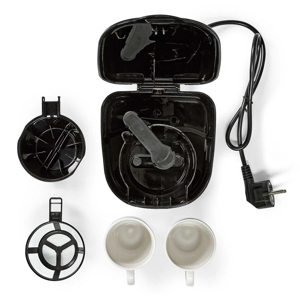 Компактная капельная кофеварка Mini 1-2 чашки + 2 чашки + постоянный фильтр Черный, фото №4