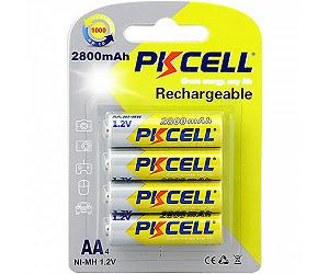 Аккумулятор AA 2800mAh 1.2V Ni-MH rechargeable battery PKCELL 4pcs/card - Фото 1