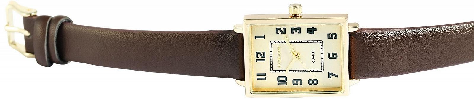 Часы женские Excellanc с ремешком из искусственной кожи, темно-коричневый/золотистый, фото №5