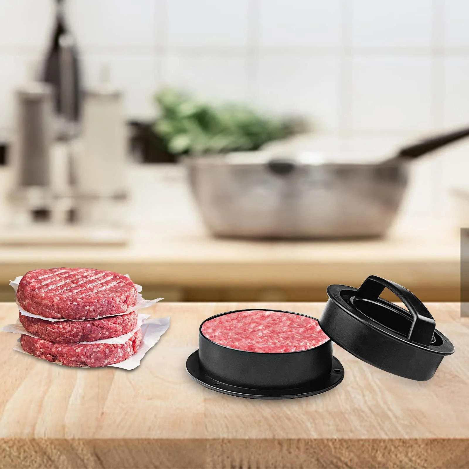Пресс для бургеров Newpop Patty Press 3 in 1 пластиковый с ручкой черный, фото №3
