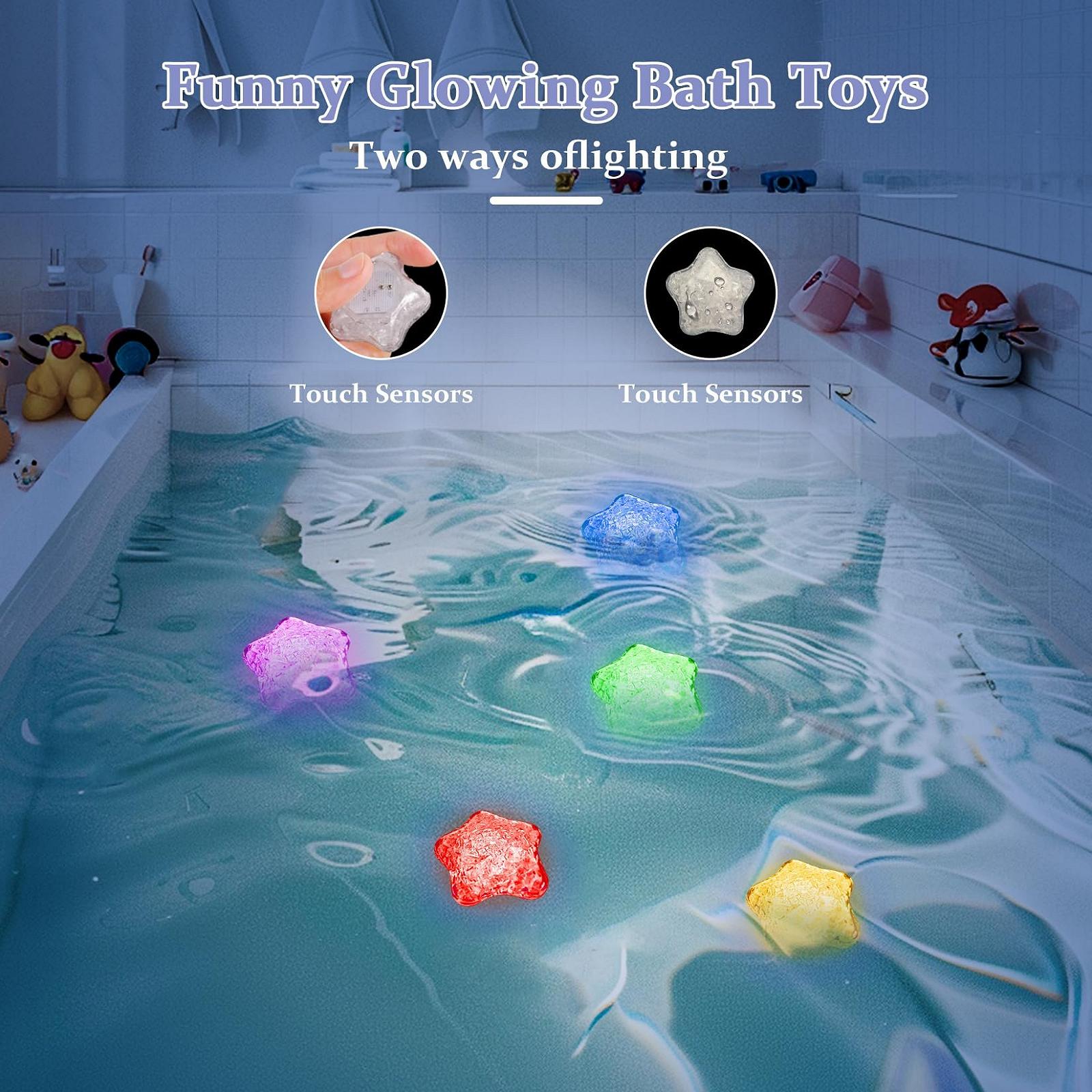 Іграшка для ванни Зірка LED Барвиста, 12 шт, фото №6