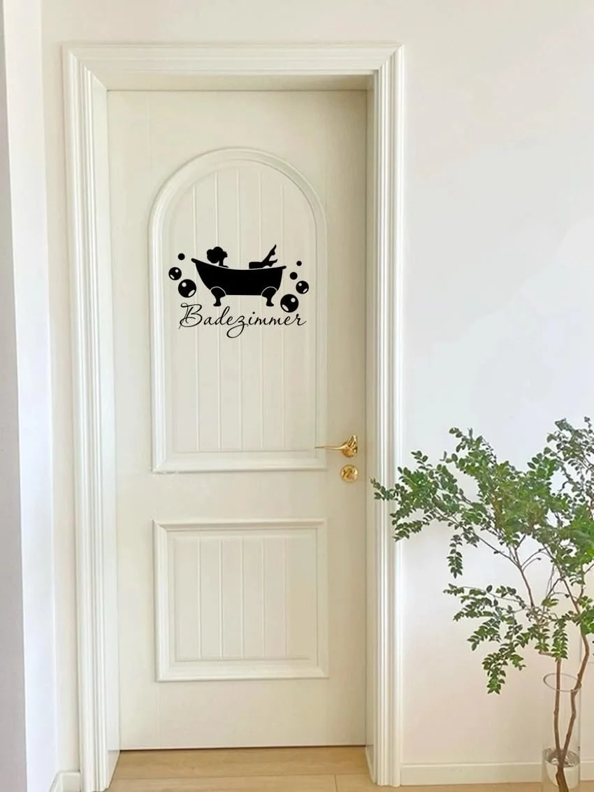 Наклейка на стіну Жінка у ванні Вінтаж Чорно-біла 18 x 27 см набір 2 шт., фото №3