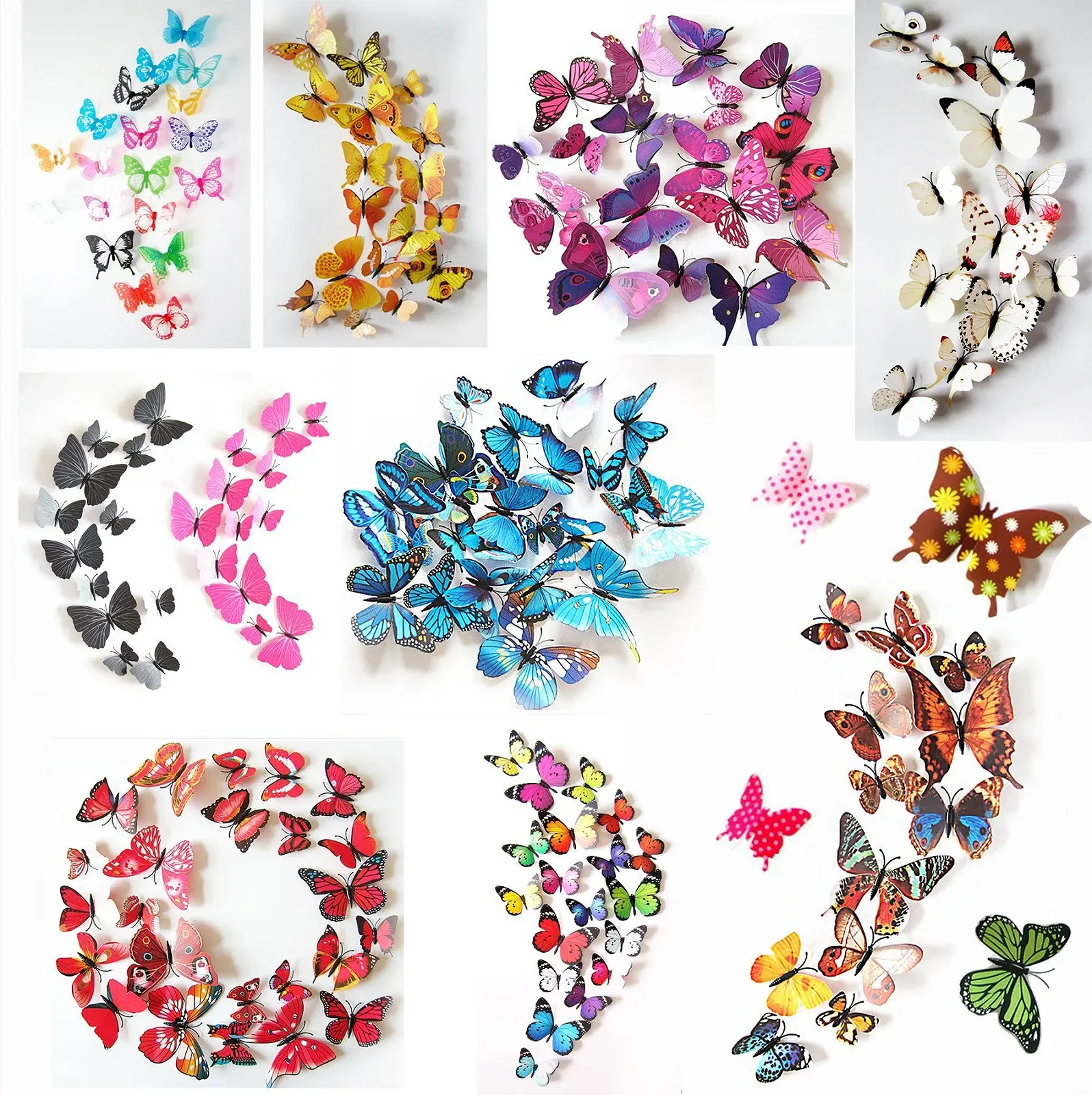 Наклейки на стіну Oblique Unique 3D Метелики з клейовими точками, фото №2