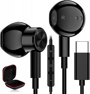 Наушники USB C для Samsung S24 Ultra A55 A35 A54 A34 S23 FE Ultra Внутриканальные с кабелем Магнитные наушники USB C с микрофоном для Poco X6 Pro Xiaomi 14 13T Pixel - Фото 1