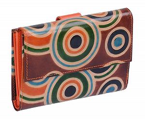 Кошелек SHANTI Женский из кожи с ручной росписью Оранжевый 14 x 9 см, оранжевый - Фото 1