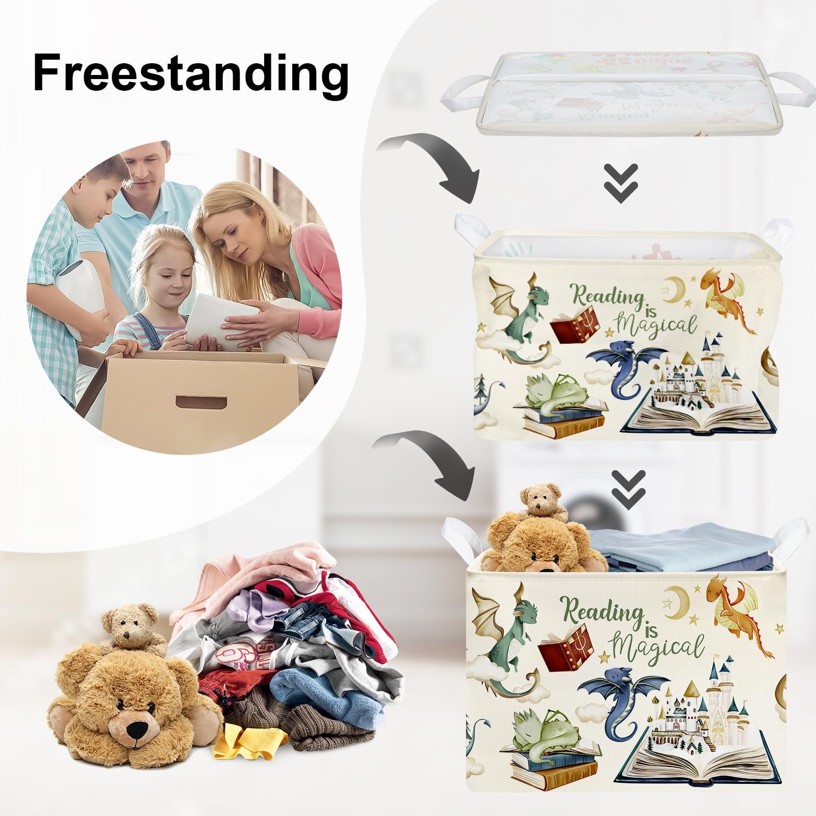 Корзина для игрушек детская HUUMONSS Dinosaur, 36 л, фото №3