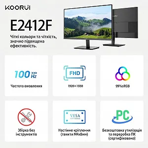 Монитор 24" KOORUI P01 Full HD VA 100 Гц цена на synthetic.ua - Фото 1 Монитор 24" KOORUI P01 Full HD VA 100 Гц synthetic.ua - Фото 1