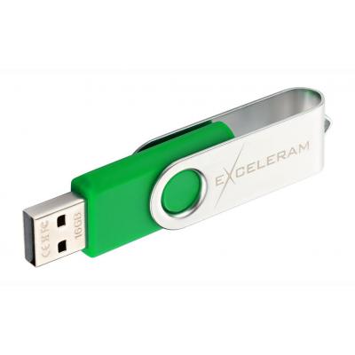 USB флеш-накопитель Exceleram 16gb P1 Series Silver/Green USB 2.0 EXP1U2SIGR16, фото №5