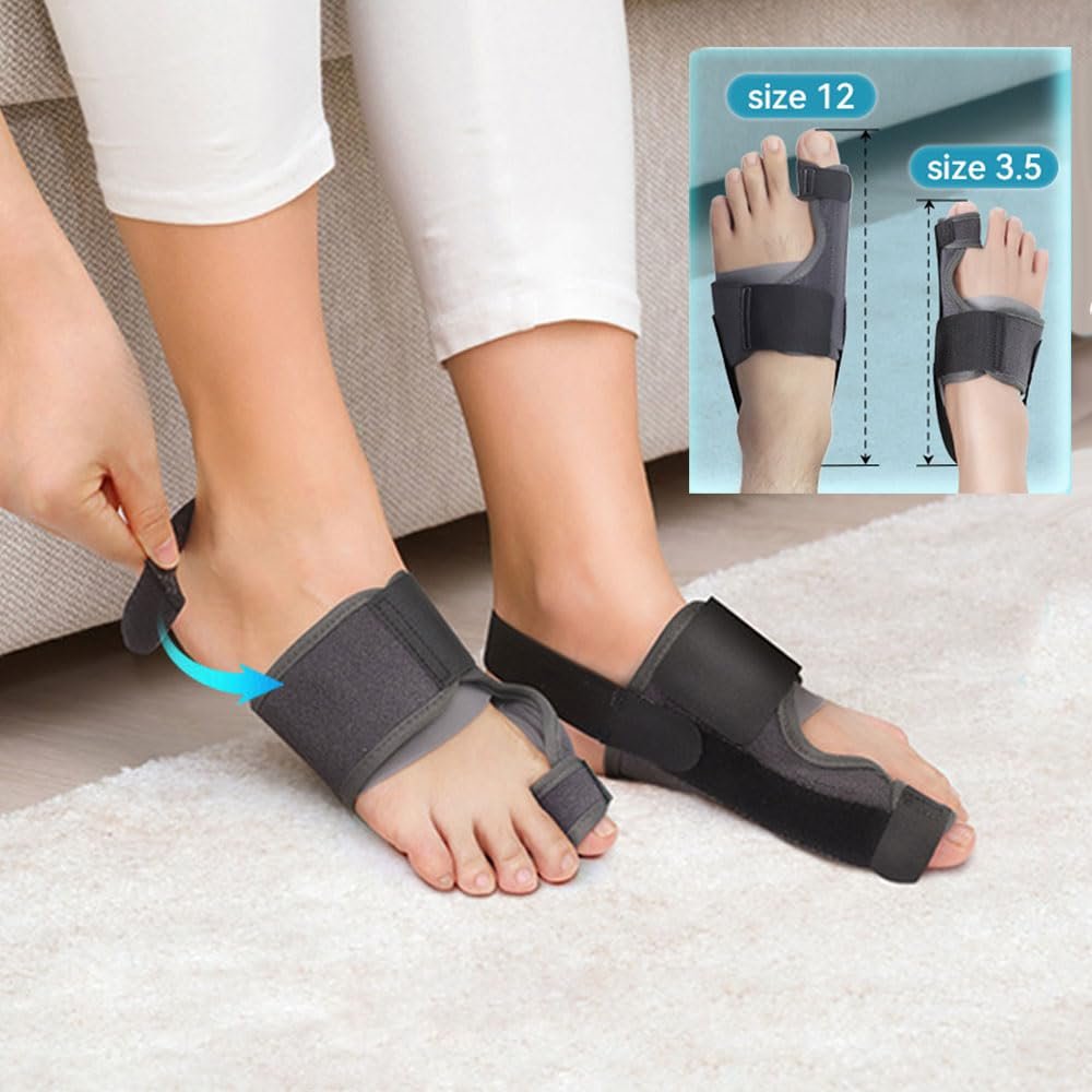 Коректор Вальгусної Деформації Hallux Valgus Роздільник Пальців з Захисною Подушечкою та Смужками Підтримки Сірий, фото №5