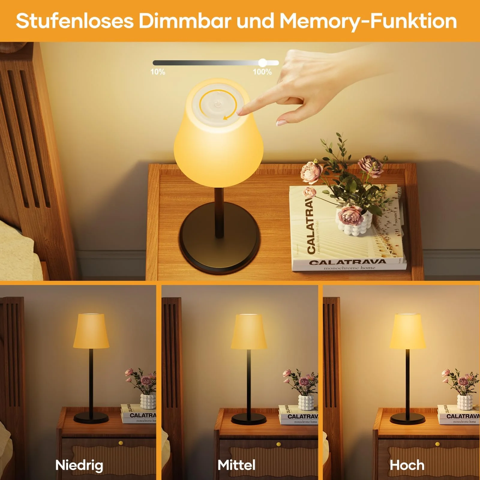 Настільна лампа Suright Wireless 3 колірні режими RGB комплект 2 шт. чорна, фото №3