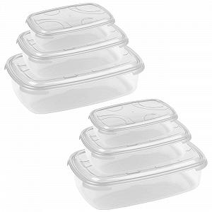Контейнери для зберігання їжі Rectangular Set of 6 Transparent - Фото 1