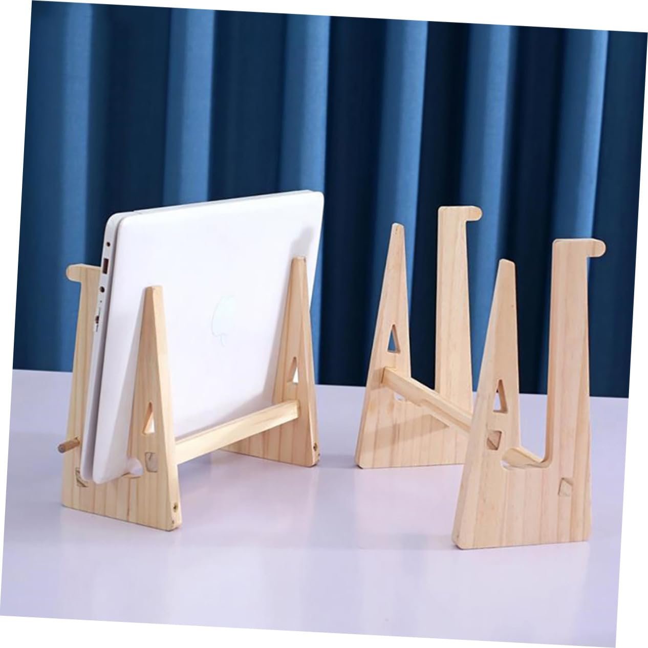 Підставка для ноутбука Дерев'яна ергономічна для комп'ютера з нековзними ніжками для кращої постави та вентиляції, фото №8