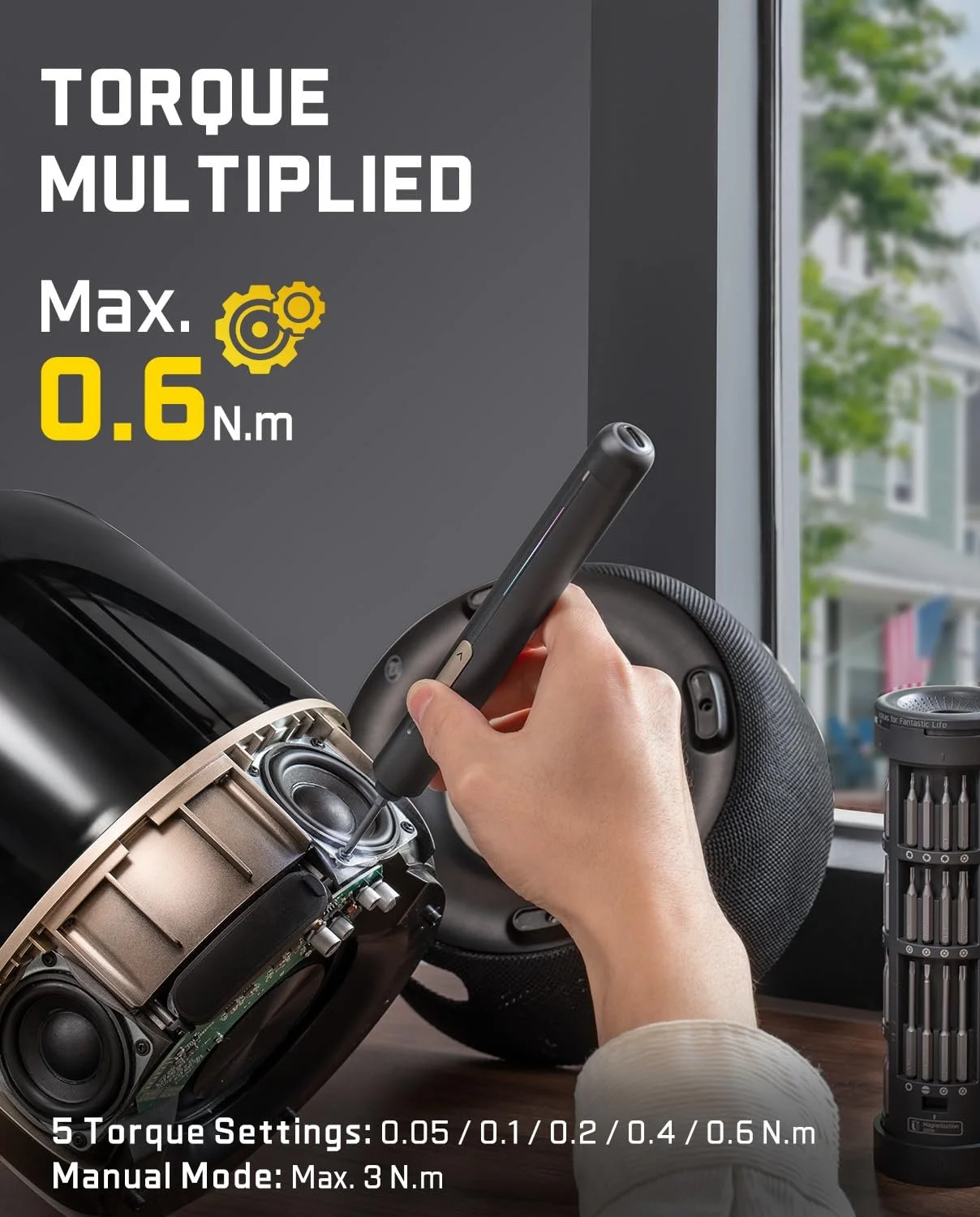 Набір акумуляторних міні-викруток Fanttik E2 Ultra 3.7 V 50 в 1 Магнітний кейс 0.6 Нм 5/32" Hexagon, фото №2