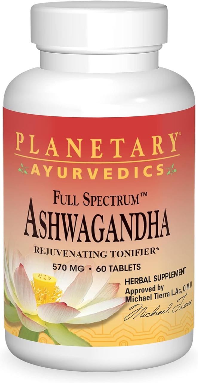 Ашваганда Planetary Herbals Ayurvedics Full Spectrum Ashwagandha 570 mg 60 Tablets, фото №1