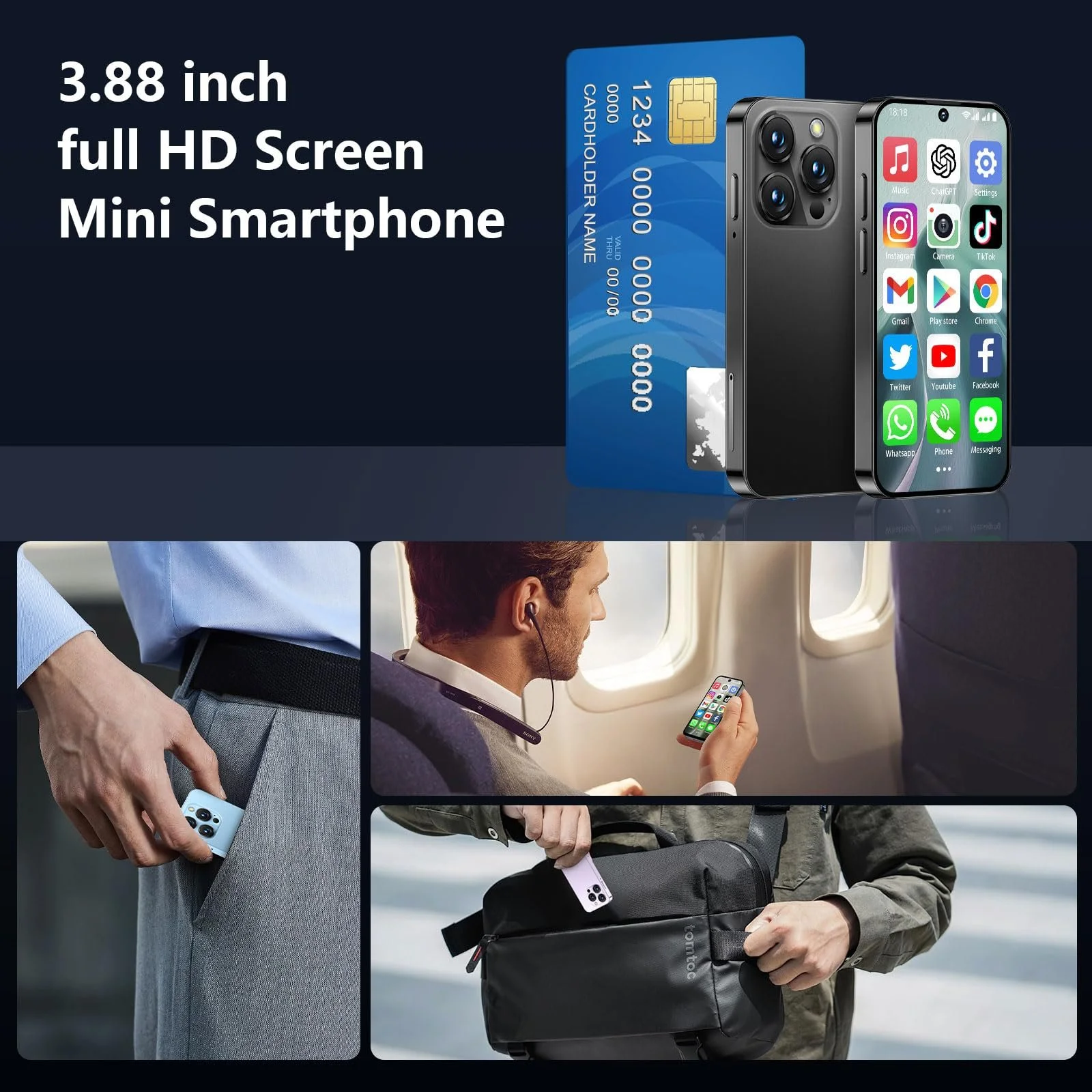 Смартфон BLKE Upgraded Mini 4G 3.9" HD Android 12 3GB+32GB 1950мАг, фото №3 Смартфон BLKE Upgraded Mini 4G 3.9" HD Android 12 3GB+32GB 1950мАг, фото №3