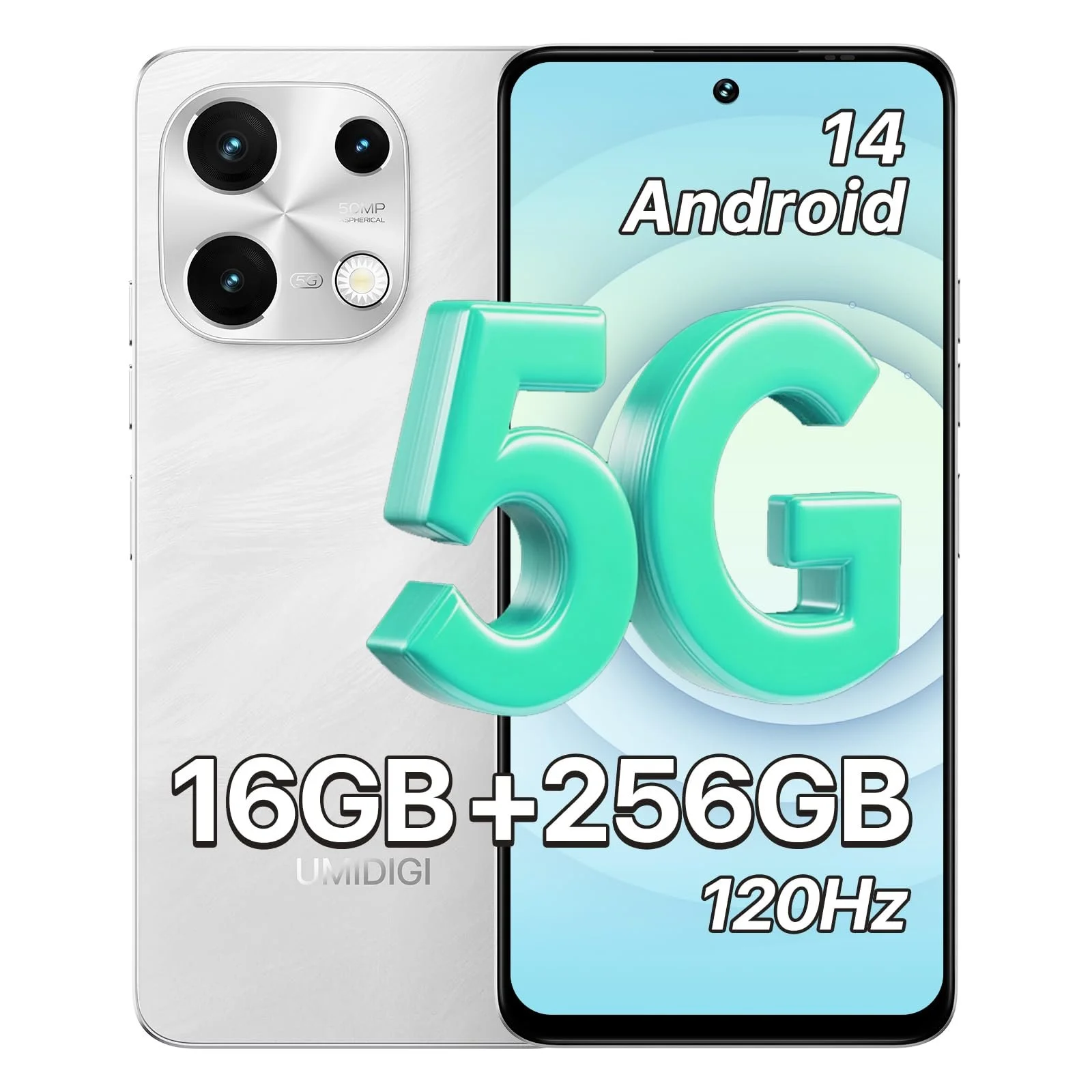 Мобільний телефон UMIDIGI Note 100 5G 6.8 дюймів 120 Гц 16GB + 256GB 50MP + 16MP 5000 мАг Android 14, фото №1 Мобільний телефон UMIDIGI Note 100 5G 6.8 дюймів 120 Гц 16GB + 256GB 50MP + 16MP 5000 мАг Android 14, фото №1