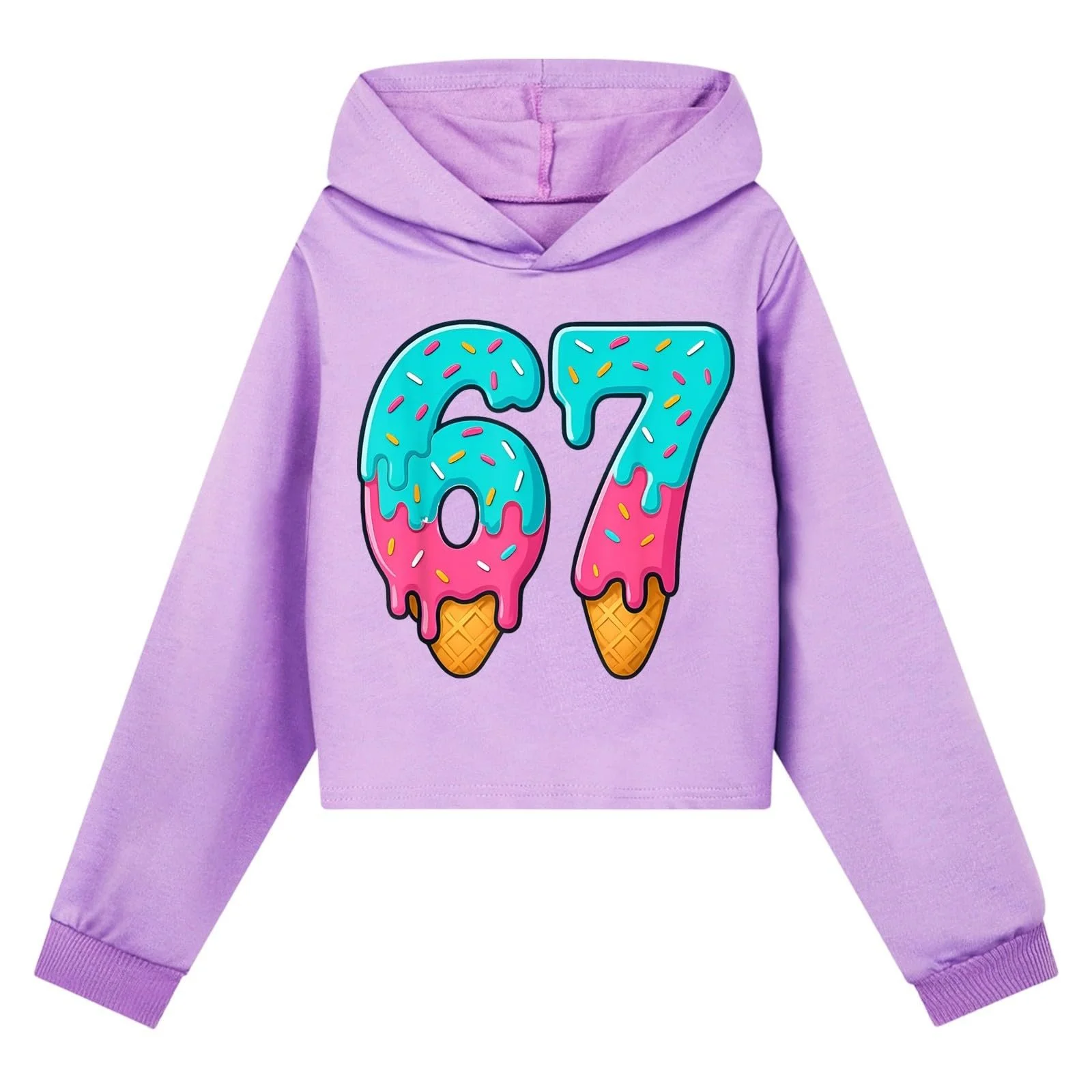 Худи Meme Six Seven 67 для девочек, с длинными рукавами, с принтом 67, худи, повседневный, свободный свитшот, уличный пуловер, толстовка для девочек и мальчиков, фото №1