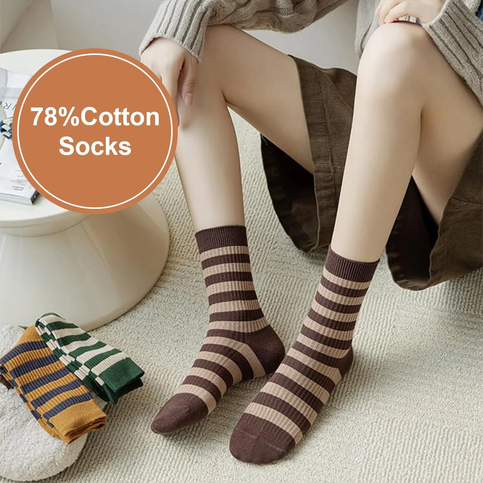 Шкарпетки в смужку Жіночі Барвисті, Розмір 35-38, фото №4 Шкарпетки в смужку Жіночі Барвисті, Розмір 35-38, фото №4