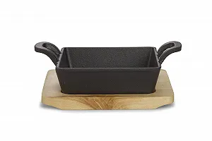 Миска для подачи ECHTWERK чугунная квадратная форма для запекания с сервировочной доской 12,6 см synthetic.ua - Фото 1