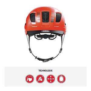 Шолом Міський ABUS Hyban 2.0 ABS, з заднім ліхтарем, Signal Orange synthetic.ua - Фото 1
