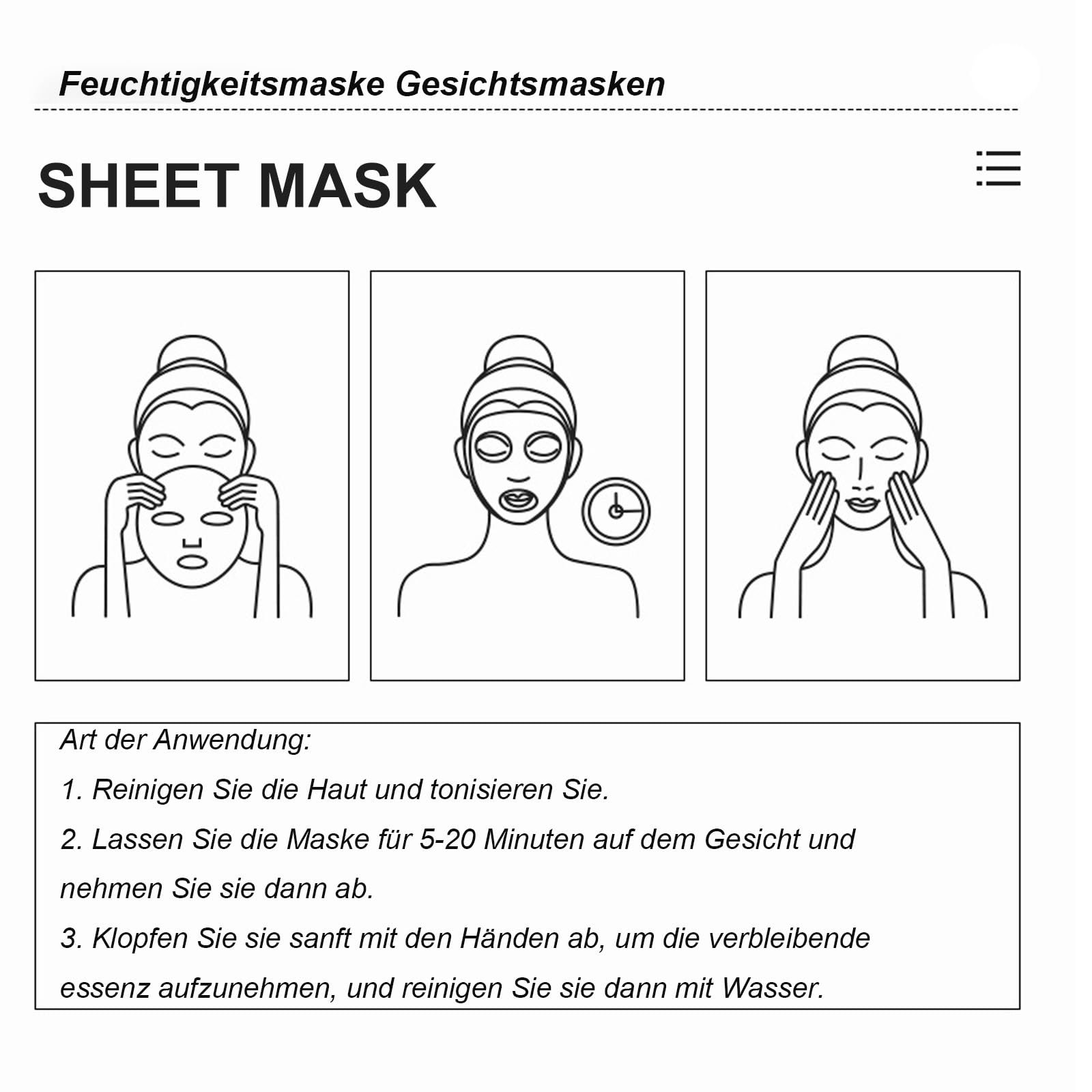 Тканевая маска Soleneva Набор 10 шт Маска для лица с гиалуроновой кислотой Увлажняющая, фото №6